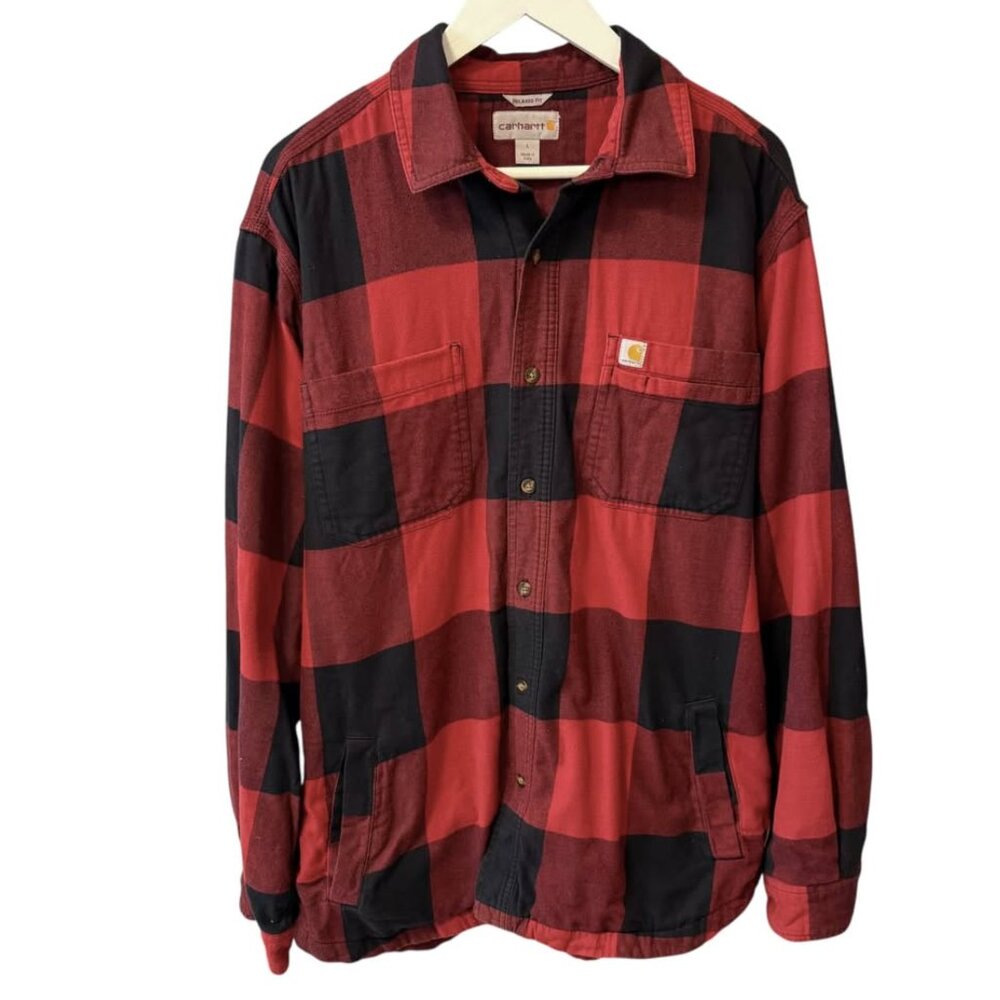 Carhartt Buffalo Plaid Fleece Lined Plaid Shirt/Jacket/Shacket Men's size L